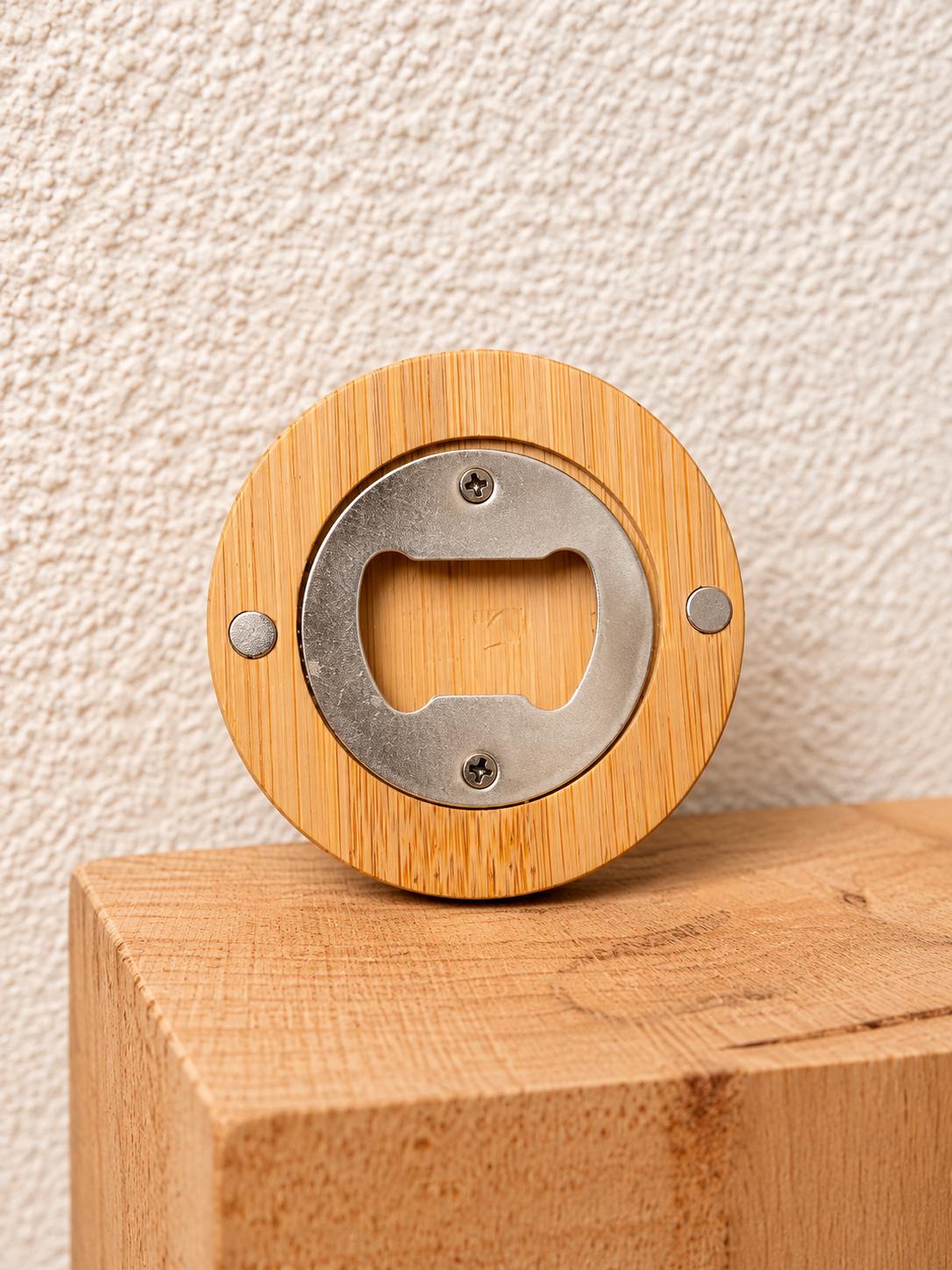Flaschenöffner Kühlschrank-Magnet Bambus