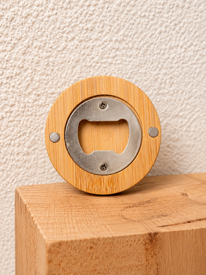 Flaschenöffner Kühlschrank-Magnet Bambus